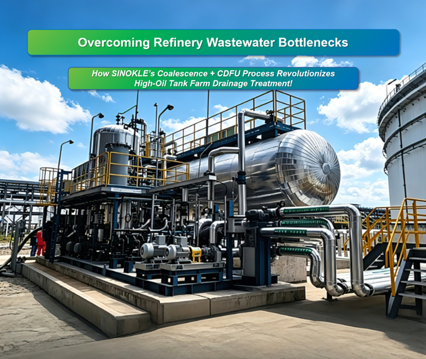 Slashing Sludge & Chemical Costs: How SINOKLE’s Coalescence + CDFU Process Revolutionizes High-Oil Tank Farm Drainage Treatment